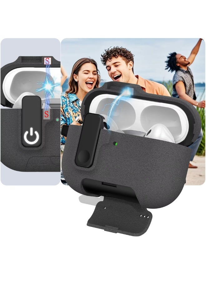 أكاليكس جراب حماية متين وصلب مزود بقفل أمان لسماعات AirPods Pro 3 من الجيل الثالث من Apple - أسود - Image 3